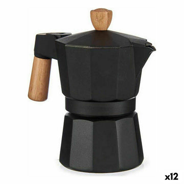 Cafetière Italienne Bois Aluminium 150 ml (12 Unités)