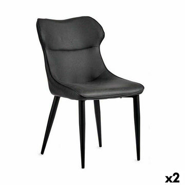 Fauteuil Noir Anthracite Acier 49 x 86 x 60 cm (2 Unités)