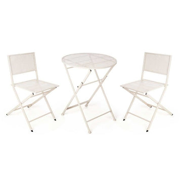 Ensemble Table + 2 Chaises Blanc