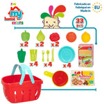 Set de jouets alimentaires Colorbaby Linge et ustensiles de cuisine 33 Pièces (12 Unités)