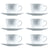 Lot de tasses avec soucoupes Luminarc Trianon (6 pcs) Blanc verre 22 cl