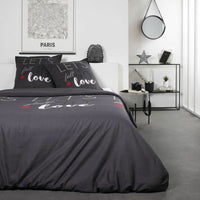 Jeu de draps TODAY Amour Gris (240 x 260 cm)