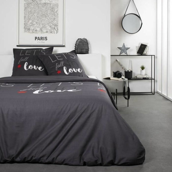 Jeu de draps TODAY Amour Gris (240 x 260 cm)