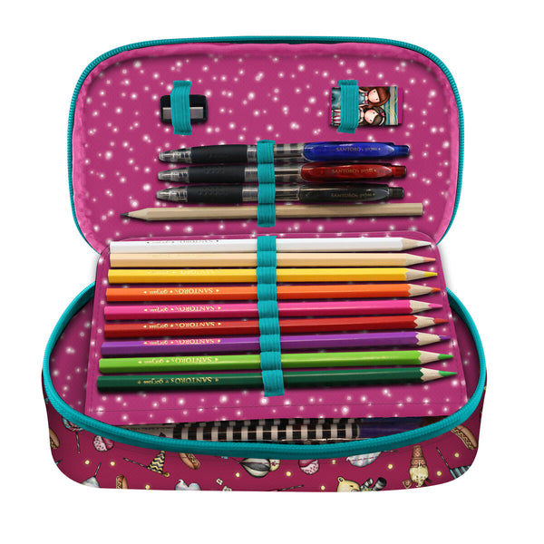 Pochette crayons Gorjuss Fireworks Bordeaux (45 Pièces)