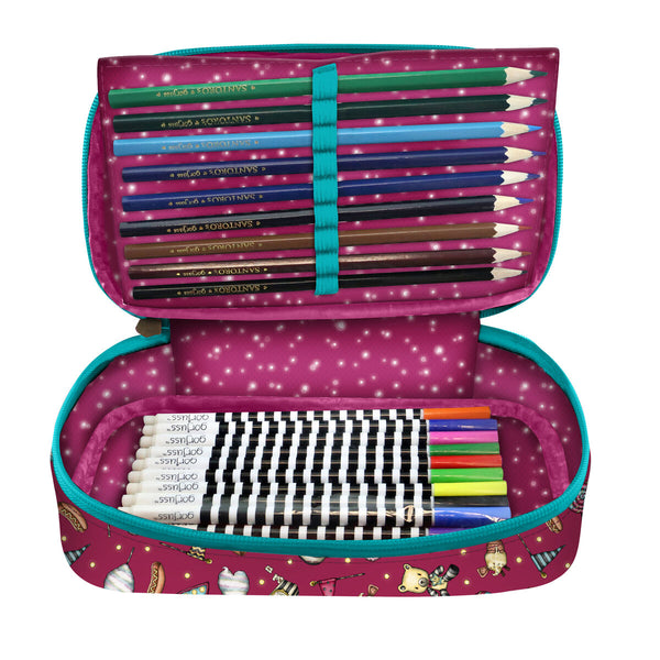 Pochette crayons Gorjuss Fireworks Bordeaux (45 Pièces)