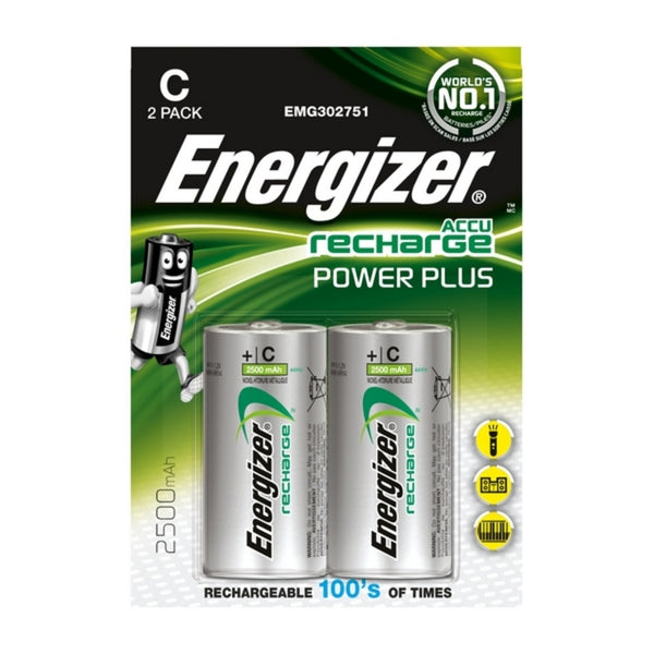 Piles Rechargeables Energizer ENRC2500P2 C HR14 2500 mAh