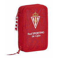 Pochette crayons Double Real Sporting de Gijón Rouge (28 pcs)