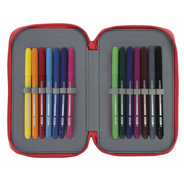 Pochette crayons Double Real Sporting de Gijón Rouge (28 pcs)