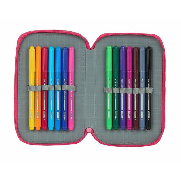 Pochette crayons Double BlackFit8 Rose (28 pcs)