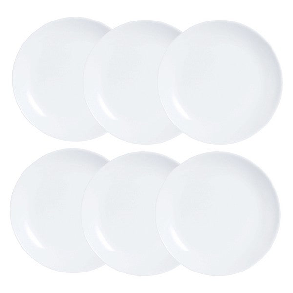 Service de vaisselle Luminarc Diwali 6 pcs Blanc verre (19 cm)