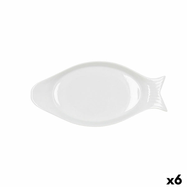 Plat à Gratin Quid Gastro Céramique Blanc (32.5 x 15,5 x 2,5 cm) (Pack 6x)