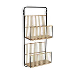 Étagère Versa Métal Rotin Bois MDF (12 x 68 x 32 cm)