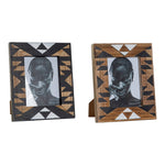 Cadre photo DKD Home Decor Africain Bois MDF (2 pcs) (18 x 2.7 x 23 cm)