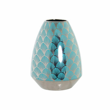 Vase DKD Home Decor Turquoise Porcelaine Oriental (18 x 18 x 24 cm)