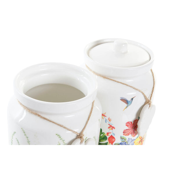 Boîte DKD Home Decor Jardin Multicouleur Tropical Dolomite (2,3 L) (2 Unités)