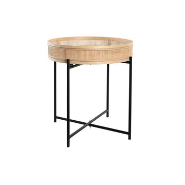 Cache-pot DKD Home Decor Naturel Noir Métal Rotin Scandinave (43 x 43 x 46 cm)