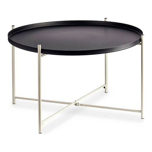 Table d'appoint Noir Blanc Métal (76,5 x 46 x 76,5 cm)