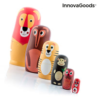 Poupée russe en bois avec figurines d'animaux Funimals InnovaGoods 11 Pièces