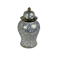 Vase DKD Home Decor Porcelaine Doré Blanc Oriental (17 x 17 x 31 cm)