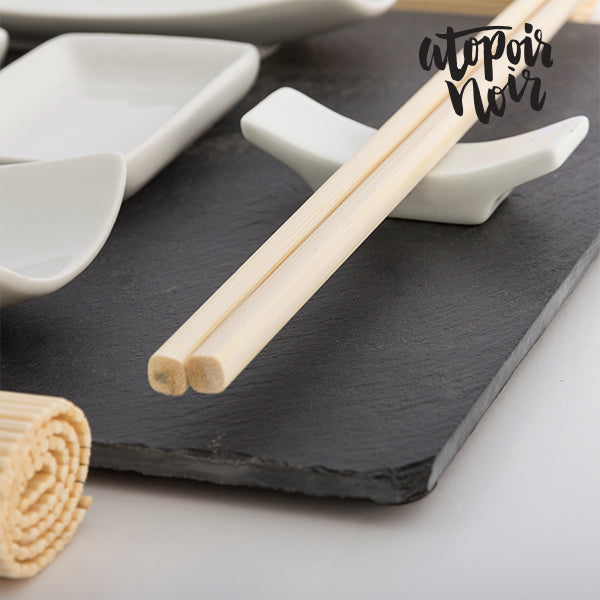 Set de Sushi avec Plateau en Ardoise Atopoir Noir (11 pièces)