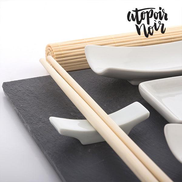 Set de Sushi avec Plateau en Ardoise Atopoir Noir (11 pièces)