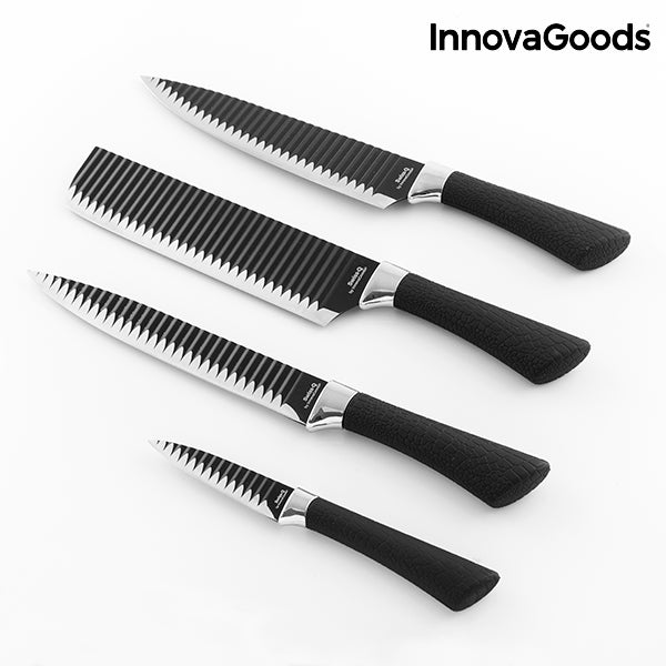 Ensemble de Couteaux Namiutsu Black Shark Swiss·Q InnovaGoods (4 Pièces)