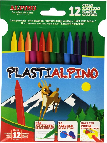 Crayons gras de couleur Alpino (12 pcs) (Refurbished A+)