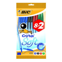 Ensemble de Stylos Bic Cristal Soft 1,2 mm (8 + 2 pcs) (Refurbished A+)